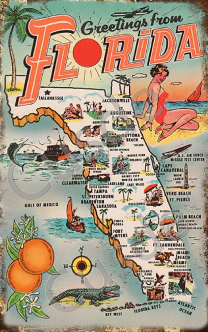 Vintage Collectible Posters - Cusde Vintage 1954 Salam dari Florida