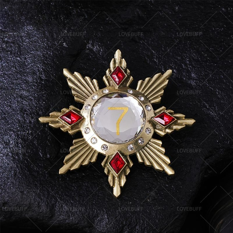 Vintage Collectible Pins - Bros Berbentuk Bintang Emas Nomor 7