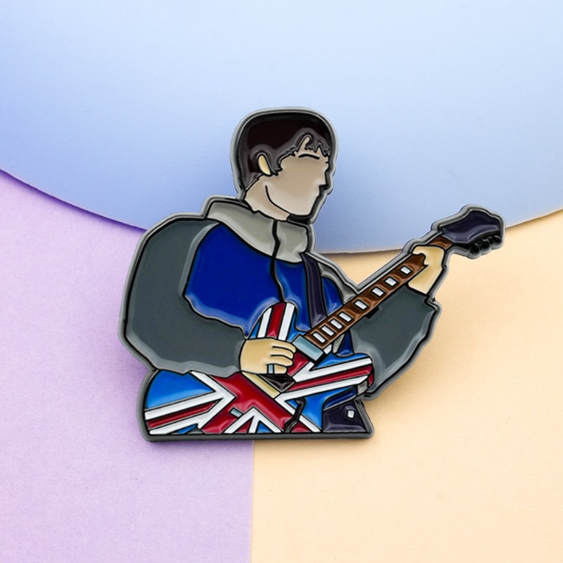 Vintage Collectible Pins - Bros Enamel Gitar Rock Inggris Vintage,