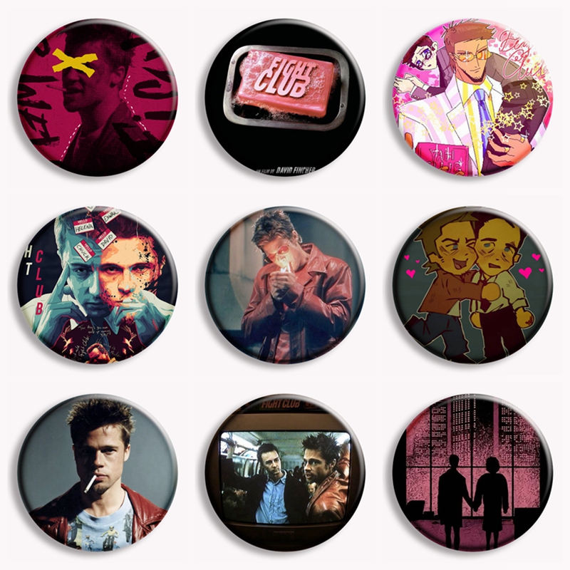 Vintage Collectible Pins - Retro Film klasik klub pertarungan sabun