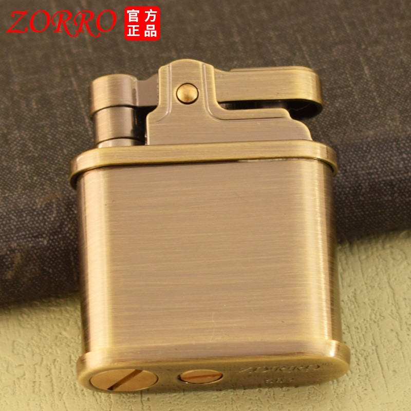 Vintage Collectible Lighters - ZORRO 582 Korek Api Bahan Kuningan,