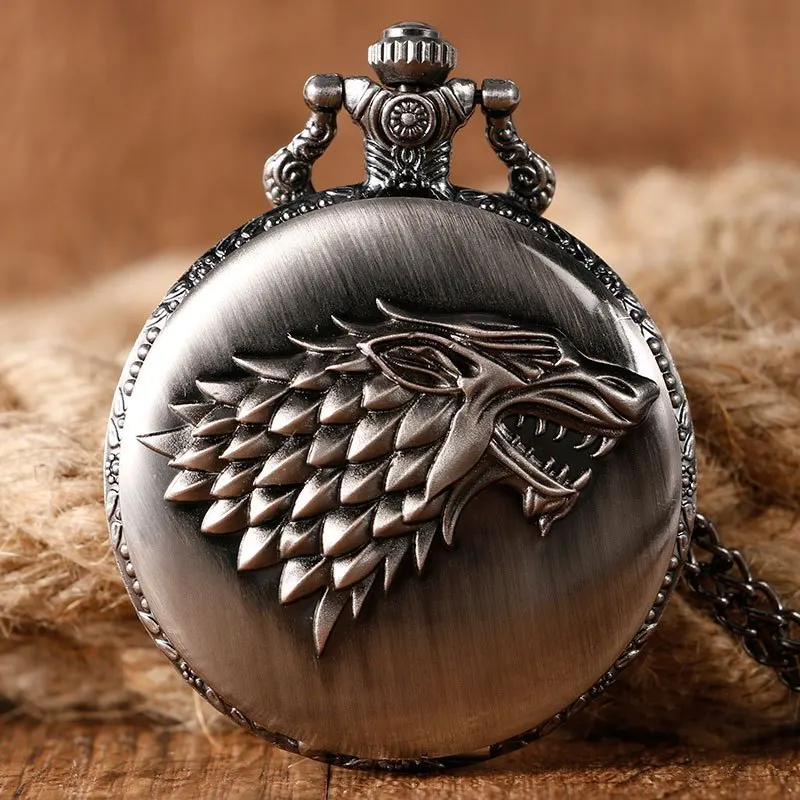 Vintage Collectible Guns - Jam Tangan Saku Gun-Metal Vintage Direwolf