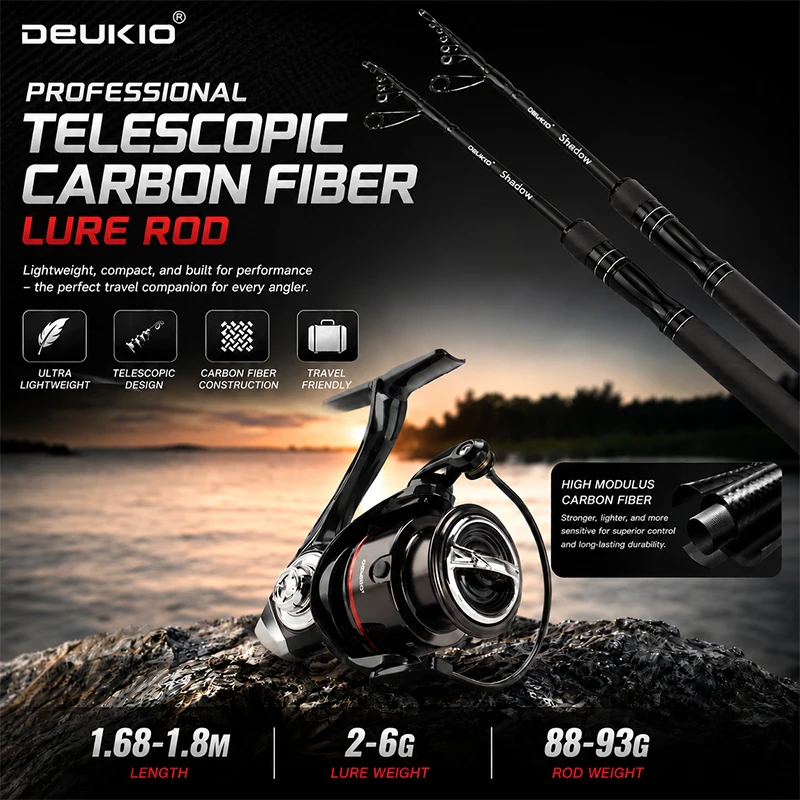 DEUKIO 1.68/1.8M Joran Pancing - Developing Tank Reel ulasan dan harga
