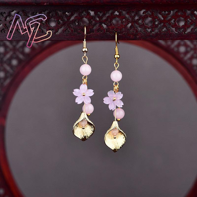 Anting Bunga Giok Alami Merah  - Vintage Item ulasan dan harga