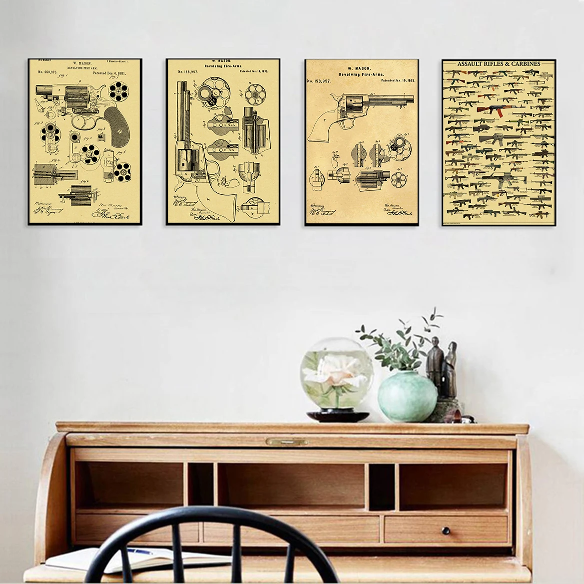Poster Koleksi Senjata Terkena - Vintage Collectible Guns ulasan dan harga