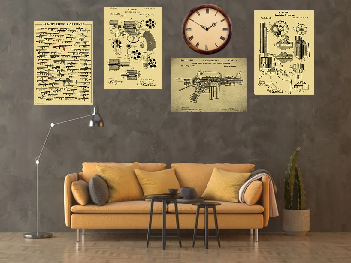 Poster Koleksi Senjata Terkena - Vintage Collectible Guns ulasan dan harga