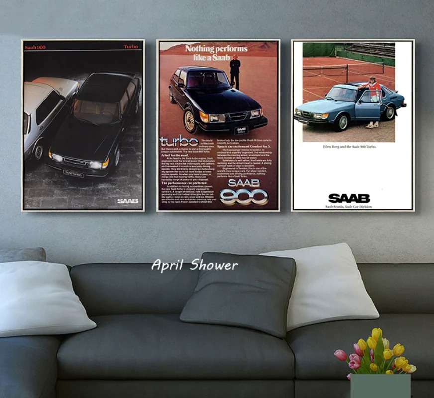 Klasik Vintage Saab 900 Turbo  - Vintage Collectible Posters ulasan dan harga